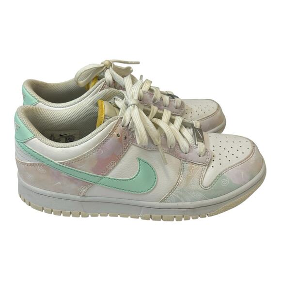 Nike Dunk Low White/Mint Foam Phantom Paisley Print Athletic Shoes Size 7 - Picture 2 of 10